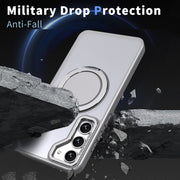 For Samsung Galaxy S23 5G 360-degree Rotating MagSafe Magnetic Holder Phone Case(Titanium Grey)