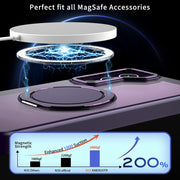 For Samsung Galaxy S23 5G 360-degree Rotating MagSafe Magnetic Holder Phone Case(Purple)