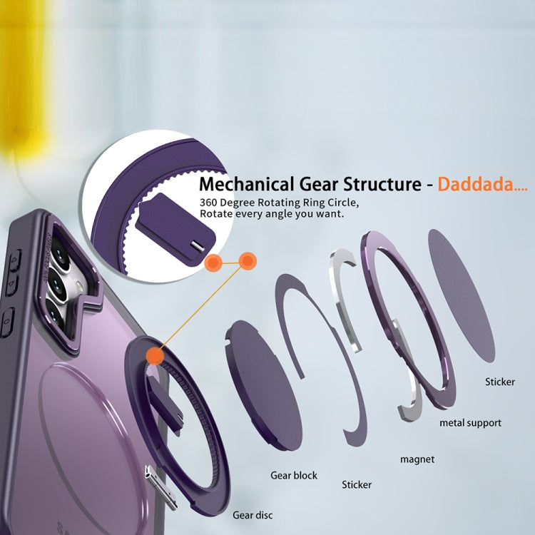 For Samsung Galaxy S23 5G 360-degree Rotating MagSafe Magnetic Holder Phone Case(Purple)
