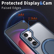 For Samsung Galaxy S23 FE 5G 360-degree Rotating MagSafe Magnetic Holder Phone Case(Navy Blue)