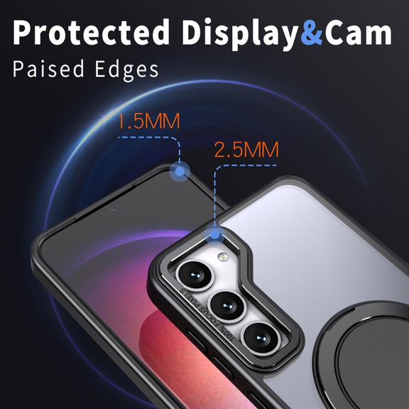 For Samsung Galaxy S23 FE 5G 360-degree Rotating MagSafe Magnetic Holder Phone Case(Black)