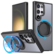 For Samsung Galaxy S23 Ultra 5G 360-degree Rotating MagSafe Magnetic Holder Phone Case(Black)