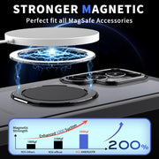 For Samsung Galaxy S23 Ultra 5G 360-degree Rotating MagSafe Magnetic Holder Phone Case(Black)