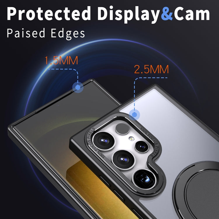 For Samsung Galaxy S23 Ultra 5G 360-degree Rotating MagSafe Magnetic Holder Phone Case(Black)