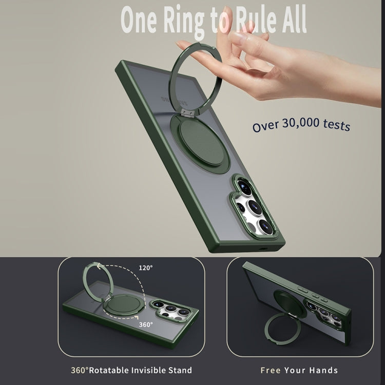 For Samsung Galaxy S23 Ultra 5G 360-degree Rotating MagSafe Magnetic Holder Phone Case(Green)