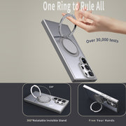 For Samsung Galaxy S23 Ultra 5G 360-degree Rotating MagSafe Magnetic Holder Phone Case(Titanium Grey)