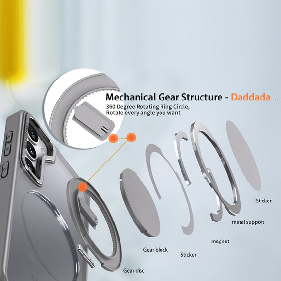 For Samsung Galaxy S24 5G 360-degree Rotating MagSafe Magnetic Holder Phone Case(Titanium Grey)