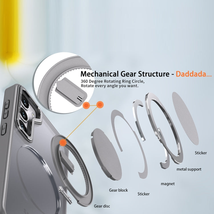 For Samsung Galaxy S24 5G 360-degree Rotating MagSafe Magnetic Holder Phone Case(Titanium Grey)