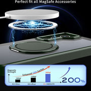 For Samsung Galaxy S24+ 5G 360-degree Rotating MagSafe Magnetic Holder Phone Case(Green)