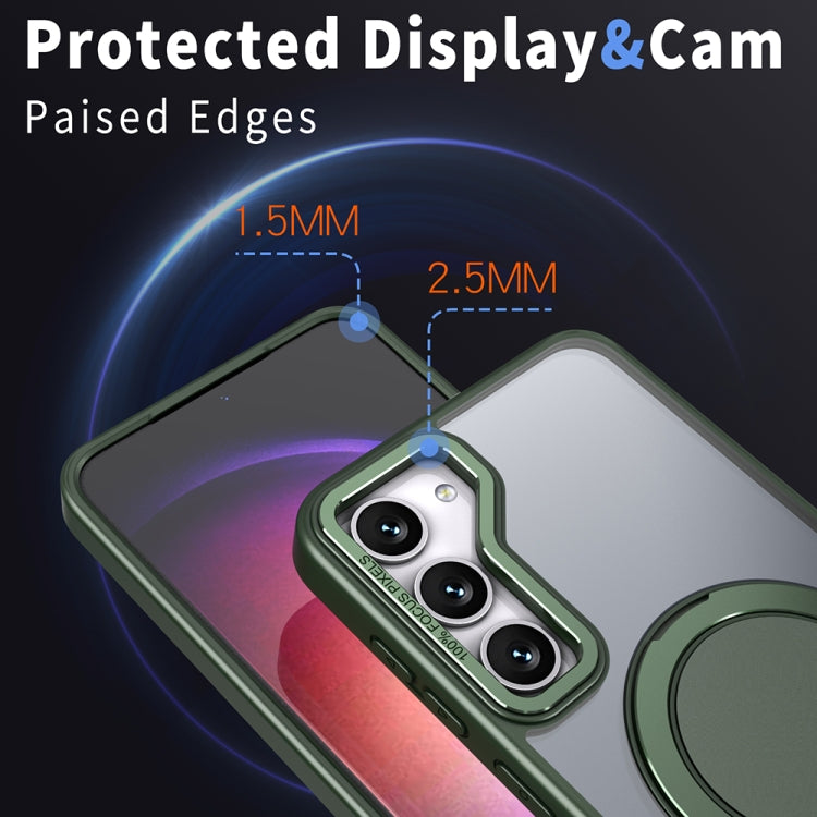 For Samsung Galaxy S24+ 5G 360-degree Rotating MagSafe Magnetic Holder Phone Case(Green)