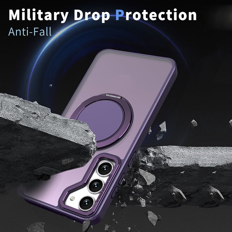 For Samsung Galaxy S24+ 5G 360-degree Rotating MagSafe Magnetic Holder Phone Case(Purple)