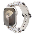 For Apple Watch 42mm Paracord Genuine Leather Watch Band(White Khaki) - Watch Bands by PMC TechLife | Online Shopping South Africa | PMC TechLife