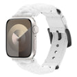 For Apple Watch Series 9 41mm Plain Paracord Genuine Leather Watch Band(White) - Watch Bands by PMC TechLife | Online Shopping South Africa | PMC TechLife