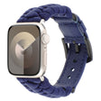 For Apple Watch SE 40mm Plain Paracord Genuine Leather Watch Band(Royal Blue) - Watch Bands by PMC TechLife | Online Shopping South Africa | PMC TechLife