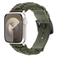 For Apple Watch SE 40mm Plain Paracord Genuine Leather Watch Band(Army Green) - Watch Bands by PMC TechLife | Online Shopping South Africa | PMC TechLife
