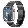 For Apple Watch 38mm Safety Buckle Trapezoid Titanium Steel Watch Band(Black) - Watch Bands by PMC TechLife | Online Shopping South Africa | PMC TechLife
