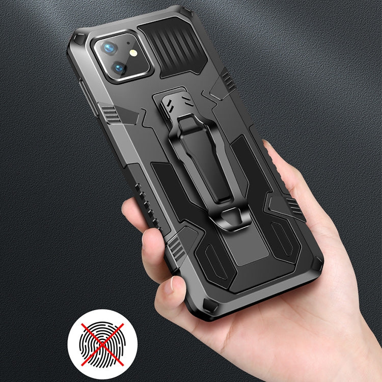 For iPhone 8 & 7 Machine Armor Warrior Shockproof PC + TPU Protective Case(Black)