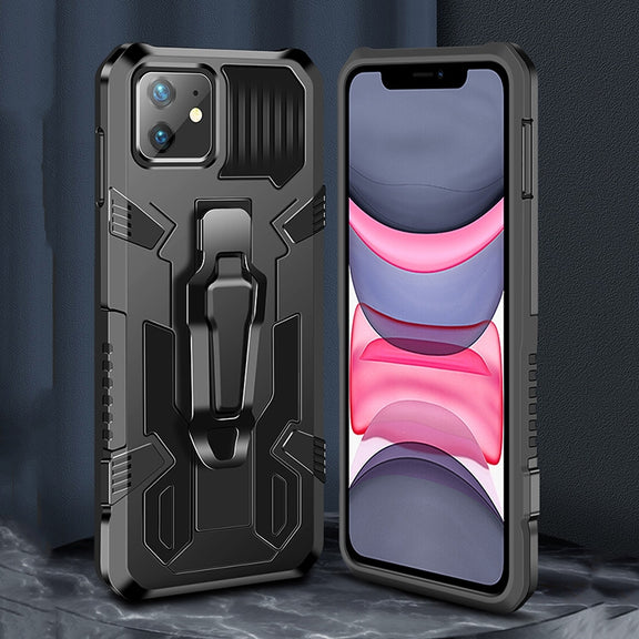 For iPhone 8 & 7 Machine Armor Warrior Shockproof PC + TPU Protective Case(Coffee)
