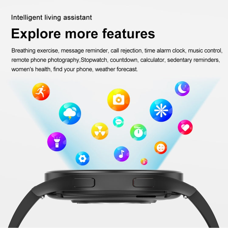 1.43 inch Silicone Strap Bluetooth Call Smart Watch Support ECG / Non-invasive Blood Sugar(Light Yellow)