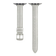 For Apple Watch Ultra 2 49mm Slim Crocodile Leather Watch Band(White)