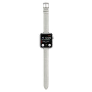 For Apple Watch Series 7 41mm Slim Crocodile Leather Watch Band(White)