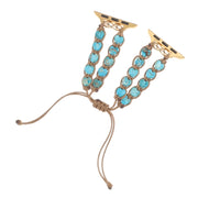 For Apple Watch Series 9 45mm Heart Stones Drawstring Chain Watch Band(Blue)