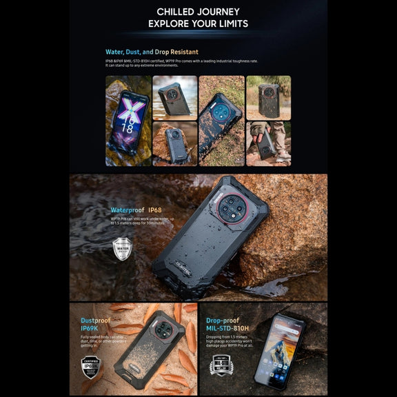 Oukitel WP19 Pro, 8GB+256GB, 6.8 inch MediaTek Helio G99 Octa-core, NFC, Network: 4G(Black)