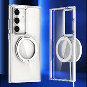 For Samsung Galaxy S24+ 5G Magnetic 360 Degree Rotating Holder Phone Case(White)