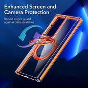For Samsung Galaxy S24+ 5G Magnetic 360 Degree Rotating Holder Phone Case(White)