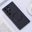 For Samsung Galaxy S24 Ultra 5G Magsafe Magnetic Ring Cloth Texture Phone Case(Black) - free shipping - PMC TechLife - Order now!