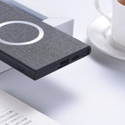 For Samsung Galaxy S24 Ultra 5G Magsafe Magnetic Ring Cloth Texture Phone Case(Black)