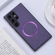 For Samsung Galaxy S24 Ultra 5G Magsafe Magnetic Ring Cloth Texture Phone Case(Purple) - Galaxy S24 Ultra 5G Cases by PMC TechLife | Online Shopping South Africa | PMC TechLife