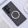 For Samsung Galaxy S24 Ultra 5G Magsafe Magnetic Ring Cloth Texture Phone Case(Grey) - Galaxy S24 Ultra 5G Cases by PMC TechLife | Online Shopping South Africa | PMC TechLife