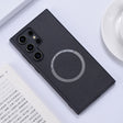 For Samsung Galaxy S24 Ultra 5G Magsafe Magnetic Ring PU Phone Case(Black) - Galaxy S24 Ultra 5G Cases by PMC TechLife | Online Shopping South Africa | PMC TechLife