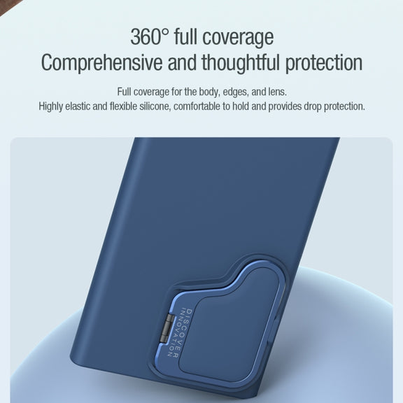 For Samsung Galaxy S24 Ultra 5G NILLKIN CamShield Prop Liquid Silicone Phone Case(Blue)