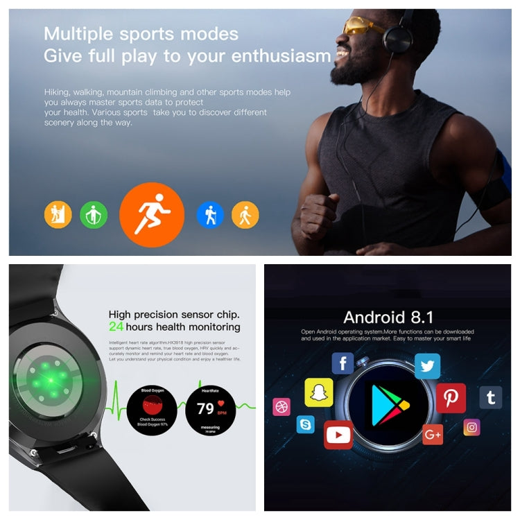 UNIWA DM80 1.43 inch IP67 Water-resistant Android 8.1 Smart Watch Support 4G Network / WiFi / GPS / NFC(Red)