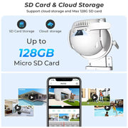 QX95 6MP WiFi Dual Camera Supports Two-way Voice Intercom & AI Recognition(UK Plug)