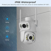 QX95 6MP WiFi Dual Camera Supports Two-way Voice Intercom & AI Recognition(UK Plug)