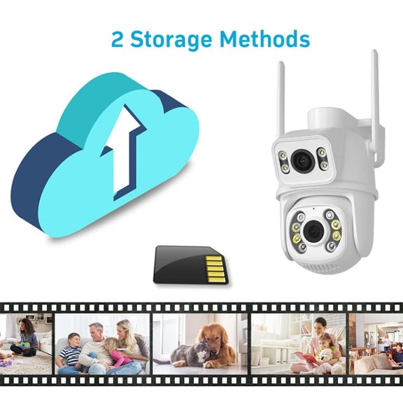 QX95 6MP WiFi Dual Camera Supports Two-way Voice Intercom & AI Recognition(UK Plug)