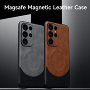 For Samsung Galaxy S24 5G SULADA Stitching Leather MagSafe Magnetic Phone Case(Green)
