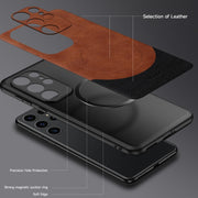 For Samsung Galaxy S24+ 5G SULADA Stitching Leather MagSafe Magnetic Phone Case(Brown)