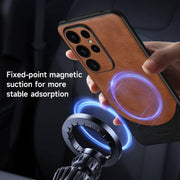 For Samsung Galaxy S24+ 5G SULADA Stitching Leather MagSafe Magnetic Phone Case(Sapphire Blue)