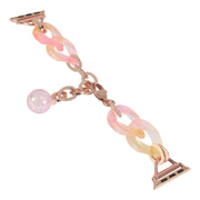 For Apple Watch Series 9 41mm Gradient Resin Chain Watch Band(Pink)