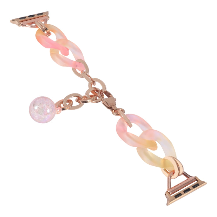 For Apple Watch Series 9 41mm Gradient Resin Chain Watch Band(Pink)
