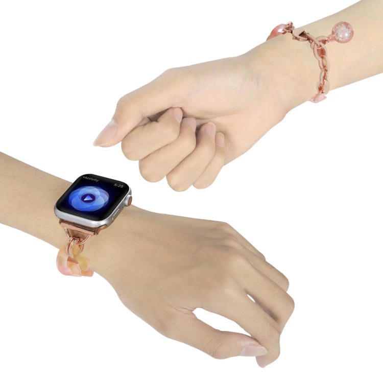 For Apple Watch Series 9 41mm Gradient Resin Chain Watch Band(Pink)