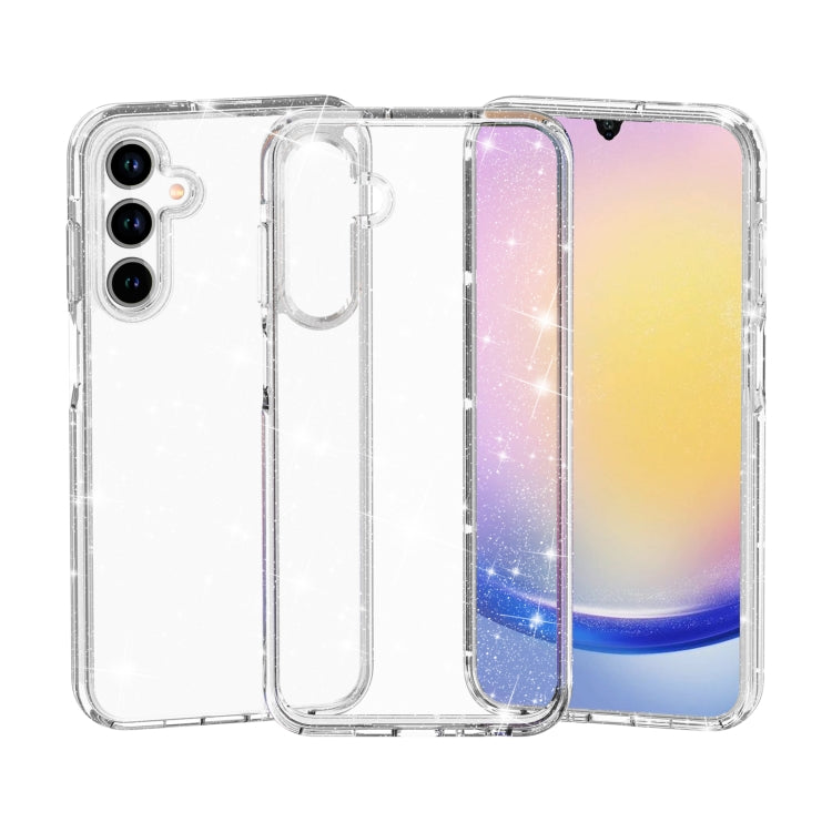 For Samsung Galaxy A15 5G Terminator Style Glitter Powder Shockproof Phone Case(White)
