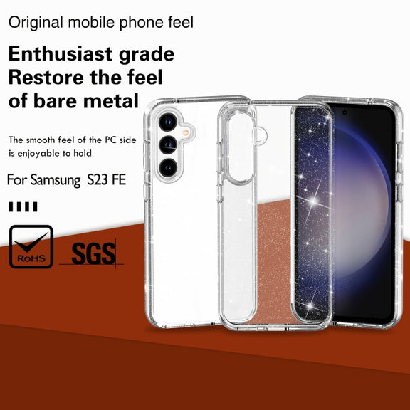 For Samsung Galaxy S23 FE 5G Terminator Style Shockproof Phone Case(White)