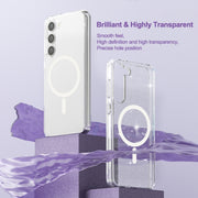 For Samsung Galaxy S23 5G Terminator Style Glitter Powder MagSafe Magnetic Phone Case(White)