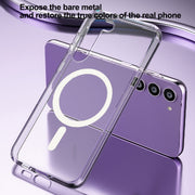 For Samsung Galaxy S23 5G Terminator Style Glitter Powder MagSafe Magnetic Phone Case(White)