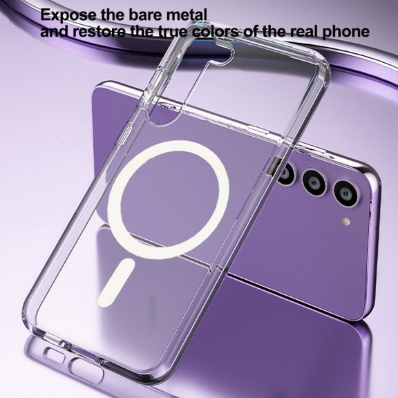 For Samsung Galaxy S23+ 5G Terminator Style Glitter Powder MagSafe Magnetic Phone Case(White)